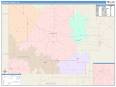 Van Wert County, OH Digital Map Color Cast Style